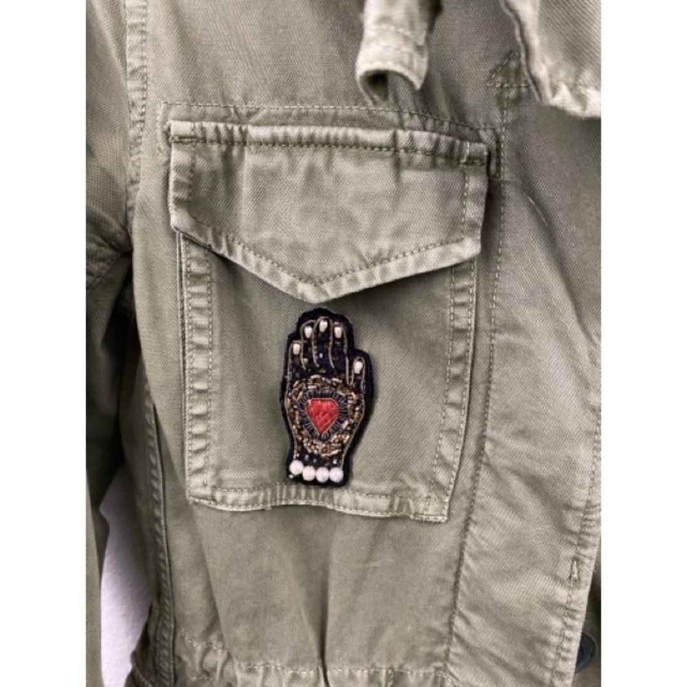 Madewell Utility Coat Womans Small Jacket Olive Green Military Field Small Patch - Picture 11 of 13